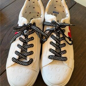 Ladies Minnie Mouse White and Black Sneakers
